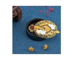 WXYI Schmuckschatulle Legierung, Bewegliche Schicht Messing Doppel Jade Hasenfigur Vollmond Goldener Baum Flammhemmende Baumwolle Lesezeichen Aromatherapie-Box Geschenk