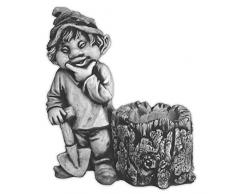 gartendekoparadies.de Massive Steinfigur lustiger Gnom Ich mag den Wald Troll Wichtel aus Steinguss, frostfest