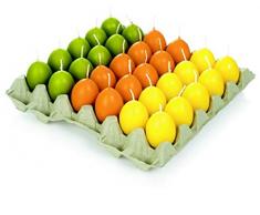 Eikerzen Sortierung je 10 Stück Ostereikerzen in Gelb, Aprikose und Grün