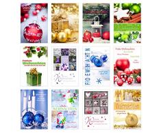 Edition Seidel Set 24 (2 x 12) Weihnachtskarten mit Umschlag. Weihnachten Karte (Doppelkarten/Klappkarten mit Briefumschlag). Postkarte Weihnachtspostkarte