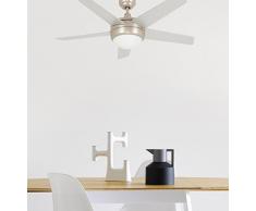 Lucci Air Deckenventilator Penta inklusive Fernbedienung, 112 cm Durchmesser, Ventilator Nickel-matt, 5 Flügel Silber-matt, BI2114002