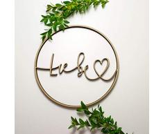 Holz 3D-Motiv Kranz Liebe mit Herz Schriftzug Wandkranz Türkranz Hoop