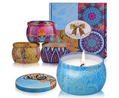 AYOUYA 4 in 1 Duftkerzen Set von Natürlichem Sojawachs Rose, Lavendel, Feige, Zitrone Aroma Kerzen für Entspannung Yoga Verabredung Bad Geschenk