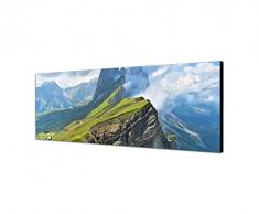 Bilder Wand Bild - Kunstdruck 120x40cm Italien Alpen Landschaft Gebirge Wolken