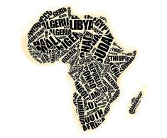 dekodino® Wandtattoo Afrika Landkarte mit Staaten Wandsticker Deko
