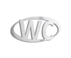 ohnmacht.design WC-Schild/Toilettenschild aus gebürstetem Edelstahl