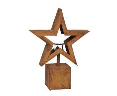 PW Edelrost Säule Windlicht Stern klein 52,5 cm Weihnachten Gartendeko