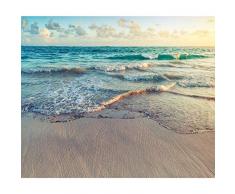 decomonkey Fototapete Strand Meer 350x256 cm XL Tapete Wandbild Bild Fototapeten Tapeten Wandtapete Natur Sommer