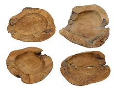 Möbelbörse Teakholzschale Durchmesser 60cm Teakholz Schale Obstschale Holz Deko Schale Massiv Hochwertig XXL