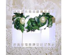 Tropfschutz Kerzenkranz für Taufkerze Kommunionkerze Größe WÄHLBAR 3 bis 10 cm mit Perlen sehr edel IG1 (4cm)