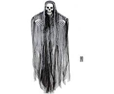 Widmann 01383 – Deko Sensenmann, 90cm, schwarz-weiß, Grim Reaper, Halloween Deko, Horror Deko, Kreaturen, Halloween, Motto Party, Karneval