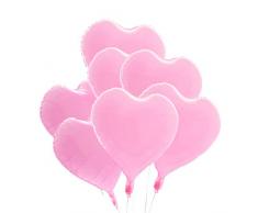 CozofLuv 25 Stück 18 Zoll Herzballons Folienballons Luftballons Herzform Helium Ballons Herzluftballons für Valentinstag Hochzeit (Rosa)