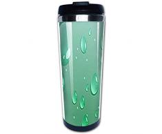Like-like Kristall Tau Edelstahl Wasser Tasse Reisen Kaffeetasse für Sport Camping Wandern Radfahren, auslaufsicheres Design und Verschlussdeckel