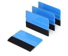 kwmobile Folienrakel Set mit Filzkante - 4x Folien Rakel für z. B. Tönungsfolie Fensterfolie Wandtattoo Fliesen Aufkleber - Folierungswerkzeug Blau