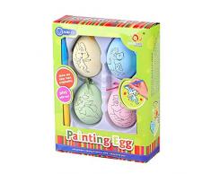 Osterei DIY Handgemalte Färbung Ei Manuelle Produktion Cartoon Gemalte Handgemalte Eierschale Spielzeug Ostergeschenk (Muster Und Farbe Zufällig)