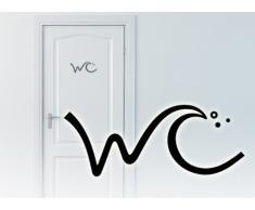Grandora W781 WC Türaufkleber WC Piktogramm Bad Wandtattoo schwarz