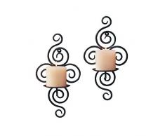 Yxp 2Er-Pack Black Iron Hängend Wandleuchte Wandkerzenhalter Für Hauptdekoration,Schwarz,2 pcs