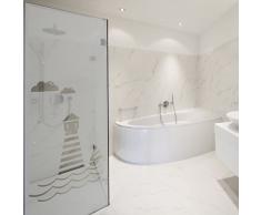 Wandkings Milchglasfolie Leuchtturm Motiv 211 x 61 cm (H x B) für Fenster, Glastüren, Duschen & mehr