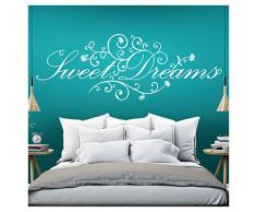 Grandora Wandtattoo Spruch Sweet Dreams I weiß (BxH) 160 x 58 cm I Schlafzimmer süße Träume selbstklebend Sticker Aufkleber Wandaufkleber Wandsticker W718
