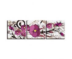 Guiwang Dreibettzimmer Leinwandbilder Moderne Poster Leinwandbilder 3 Stück Leinwandbilder Stilleben Blumen Wandbilder Home Wohnzimmer Wanddeko-Eingerahmt50x70cm