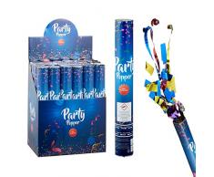 wuselwelt 1 Stück Party Popper De Luxe, 30 cm, befüllt mit Folien-Luftschlangen und Konfetti, Konfetti Bombe, Partyknaller, Kostüm, Konfettibombe, Konfettishooter, Partypopper, Konfettikanone