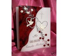 Hochzeitskerze Welle 200/150/40 mm inkl. Zubehör für selbstbeschriften VH-05