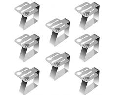 Matogle 8 Stück Edelstahl Tischdeckenklammer Stabile Tischdecke Clips Rostfreie Tischtuchklammern Perfeckte Tischtuchhalter für Outdoor Hochzeit Party Zuhause Silber