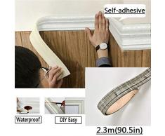 3D Wandsticker Dasongff Schaum Wandsticker Bordüre Wall Trim Line Sockelleiste Grenze 3D Muster Aufkleber Dekor Selbstklebende wasserdichte Streifen Wanddeko