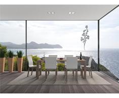 Indigos Wandtattoo/Wandsticker-d198 schöner Blumenstrauß Ranke Blüten Pflanze Tribal 240x79 cm- glasdekor, Vinyl, 240 x 79 x 1 cm