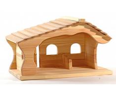 Ostheimer 5550113 Weihnachtskrippe, Krippenstall aus Holz Maße 47x30x30 cm
