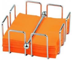 APS Serviettenhalter -BAR- ca. 13,5x13,5 cm, Höhe 6,5 cm Metall verchromt für ca. 50 Cocktailservietten inkl. Beschwerer mit farbigem Produkteinleger