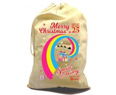 sticker licker LGBTQ Geschenktasche mit Kordelzug, Baumwolle, Motiv Pansexuelle Pride, Regenbogenfarben