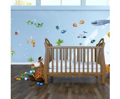 Wandkings WS-50001 Ozean Unterwasserwelt Wandsticker, XL Set, 50-Aufkleber, Gesamtfläche 130 x 70 cm