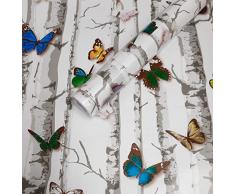 Visario Tapeten Folie 3000-S selbstklebend Schmetterlinge Dekor 10 m x 45 cm Dekorfolie Möbelfolie Tapete 3064