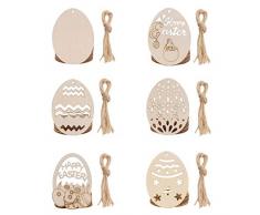 joyMerit 60Stk Osterhasen Holz Hänger Osterdeko Hasen Anhänger Holzhänger Ostern Deko Gesteckdeko Hase Dekohasen