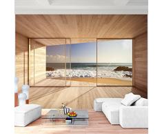 Fototapete Fenster zum Meer 352 x 250 cm Vlies Wand Tapete Wohnzimmer Schlafzimmer Büro Flur Dekoration Wandbilder XXL Moderne Wanddeko - 100% MADE IN GERMANY - Strand Blau Runa Tapeten 9051011a
