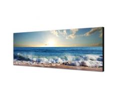 PANORAMA BILD 150x50cm (Meer Welle Big Wave) Wandbilder Bilder EXKLUSIVES Fotowandbild auf Leinwand und Keilrahmen Bild Leinwandbild Fotodruck modern Zeitlos Stilvoll wie ein Gemälde