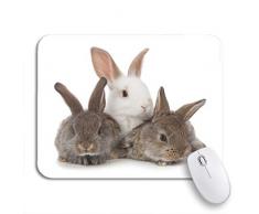 Gaming Mouse Pad Brown Bunny Drei kleine Kaninchen auf grauem Ostergras rutschfeste Gummi Backing Computer Mousepad für Notebooks Maus Matten