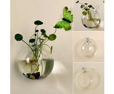 Youliy 12 cm Glasvase zum Aufhängen, Hydrokultur-Terrarium, für Topfpflanzen