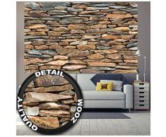 GREAT ART XXL Poster – Schiefer Steinwand – Wanddekoration Industrie Design Wandverkleidung offene Mauer Wand Foto Wandbild Steinmauer Wandposter Stein Optik Motiv (140 x 100 cm)