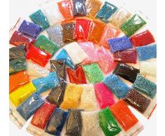 Rocailles 4mm 50 Farben GLAS PERLEN Kugel 6/0 5500stk POSTEN EDEL MIX BPS AM55