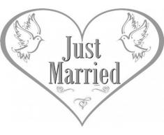 Folat Türschild Just Married Hochzeit Herz
