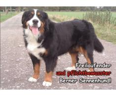 INDIGOS UG - Türschild FunSchild - SE302 DIN A5 laminiert ACHTUNG Hund Berner Sennenhund - für Käfig, Zwinger, Haustier, Tür, Tier, Aquarium