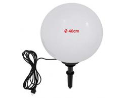 Trango IP44 Gartenkugel 400mm Durchmesser Kugelleuchte I Leuchtkugel TG400B für Außen inklusive 1x E27 LED Leuchtmittel & 5 Meter Zuleitungskabel IP44 I Außenleuchte I Gartenleuchte