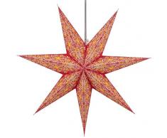 Guru-Shop Faltbarer Advents Leucht Papierstern, Weihnachtsstern 60 cm - Efendis Rot, Star Fensterdeko, 7 Spitzen