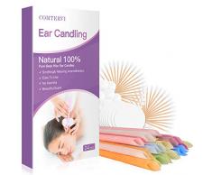 Natürliche Ohrkerzen Comtervi Ohrenschmalzkerze Bienenwachs Rauchfrei Duft Ohrenschmalzentferner mit 24 Stück Ohrkerzen 8 Ohr kerzenschalen 12 Aromen, Gehörgang, Tinnitus reinigen