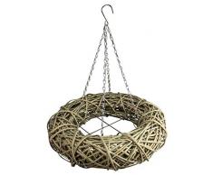 Manufaktur Lichtbogen Hängekranz aus Weide grau Ø 50 cm mit Kette zum aufhängen Weidenkranz