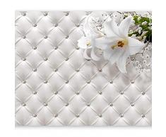 murando - Fototapete selbstklebend Leder-Optik 294x210 cm decor Tapeten Wandtapete klebend Klebefolie Dekofolie Tapetenfolie - Blumen moderne Stepp - Polster Ilussion helle dezente Farbe b-C-0119-a-a