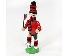 Räuchermann als Fussballer mit rot / schwarzem Outfit, ca. 20 cm