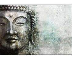 Rahmen-Kunst Keilrahmen-Bild - Ken Roko: Eastern Influence I Leinwandbild Buddha Zen Feng-Shui modern Kult (70x100)
